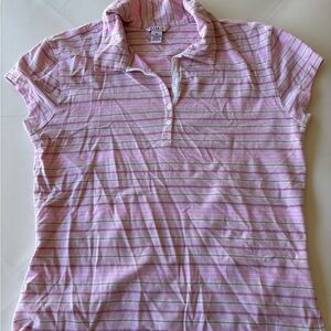 Old Navy Pink and Gray Striped Button Down Shirt